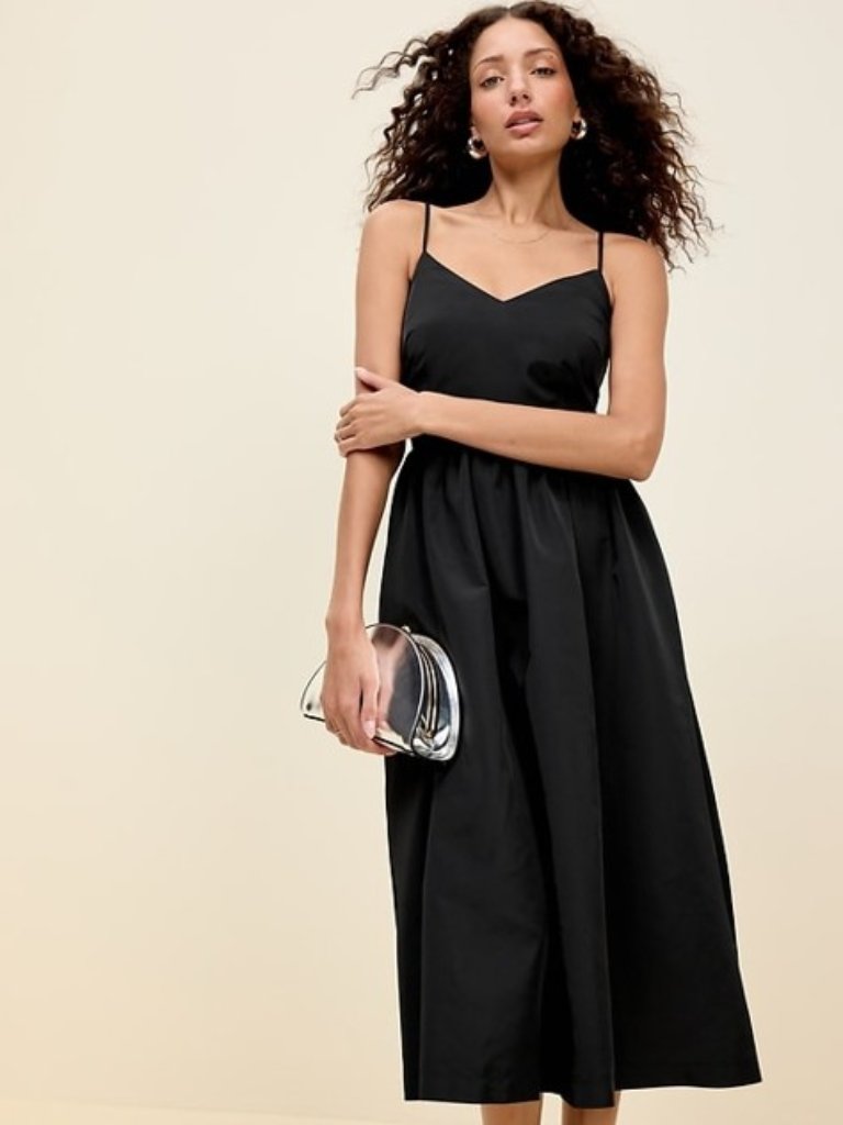 The Occasion By Old Navy Fit & Flare Sleeveless Taffeta Midi Dress